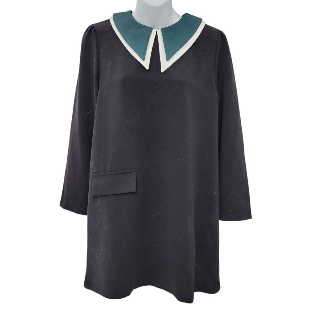 2/$20 Y2K Korea Black & Green Long Sleeve Top Blouse Size: Large